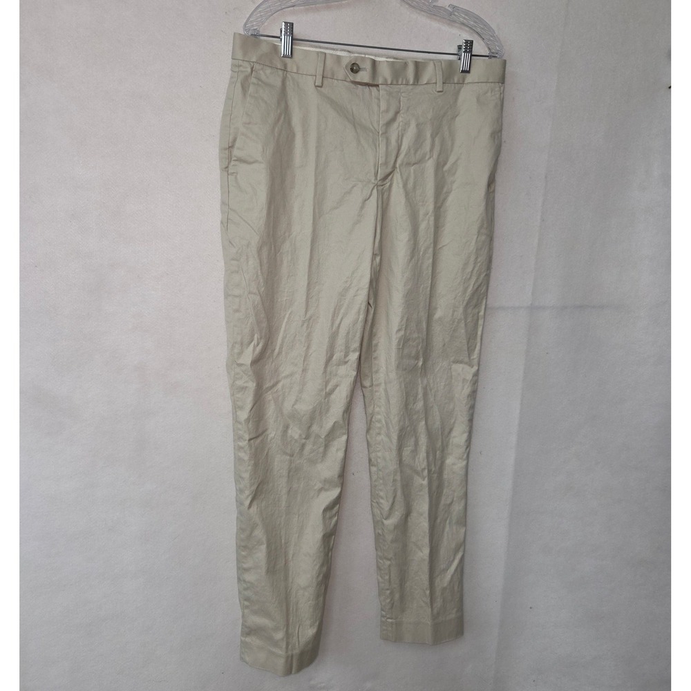J Crew Bowery Slim Fit Chino Pants Mens 34x32‎ (35x31) Beige Flat Front Casual